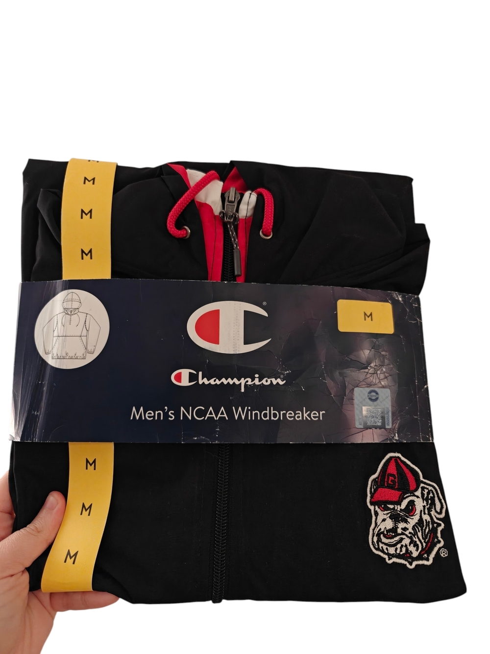 Champion Men’s Black Georgia Bulldogs Embroidered Windbreaker Size M - Picture 4 of 4